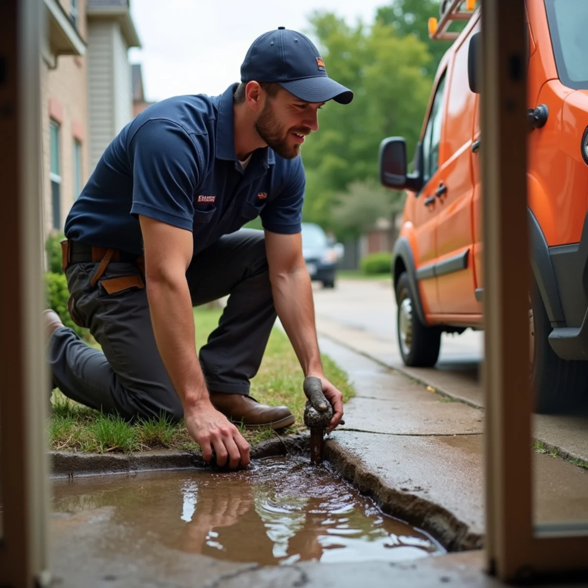 Sewage backing up into a floor drain in a Plano home requiring cleanup