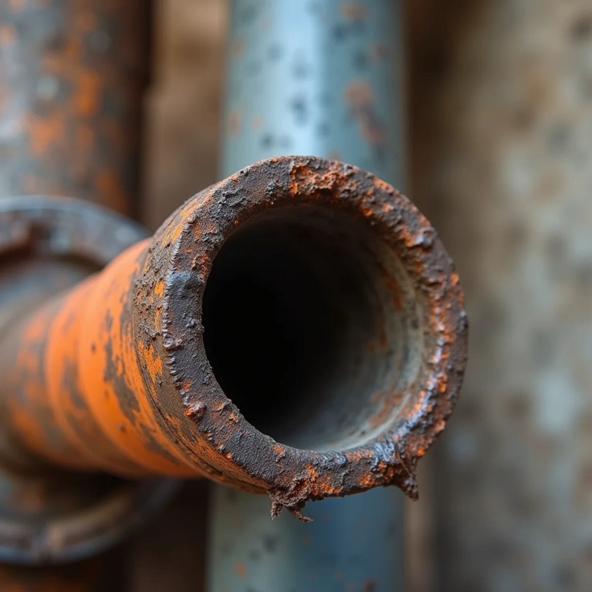 Corroded supply pipe showing a pinhole leak in a McKinney, TX home due for a repipe