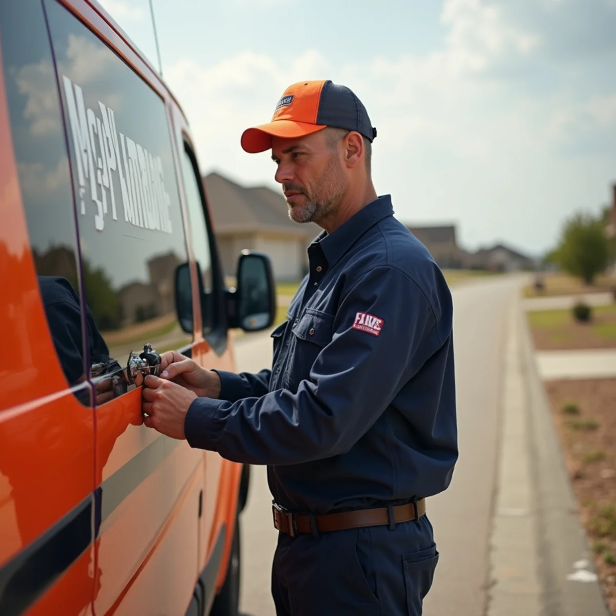 McKinney Pro Plumbers technician working in a new subdivision surrounding older Josephine, TX