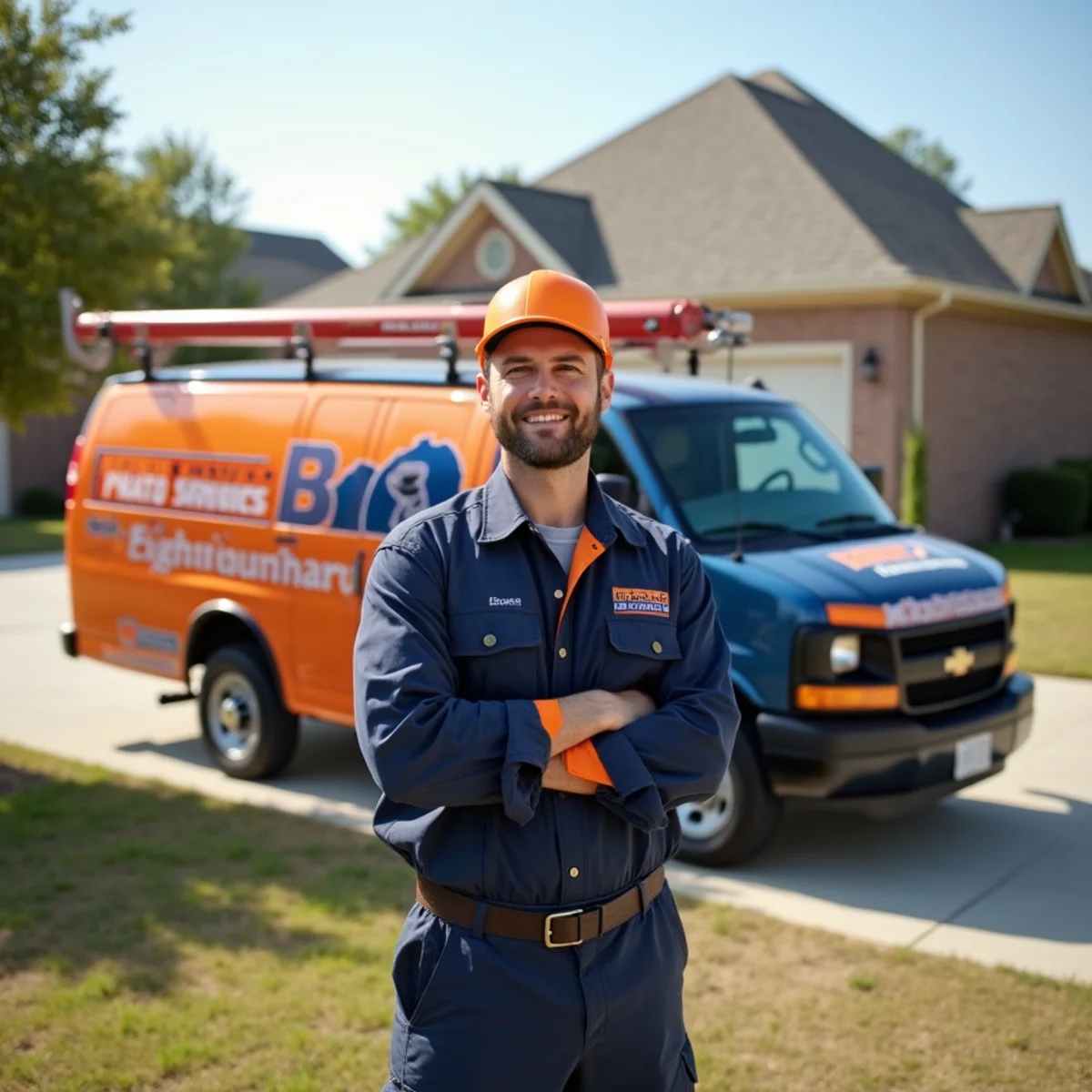McKinney Pro Plumbers van at a new home in Princeton, TX