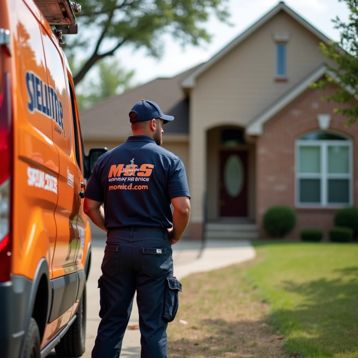 McKinney Pro Plumbers technician servicing an older lakefront home near Grandscape in The Colony, TX